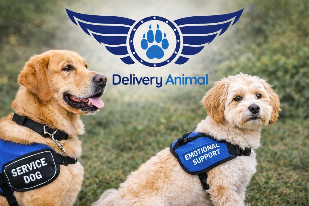 Delivery Animal assistance with service dog travel documentation