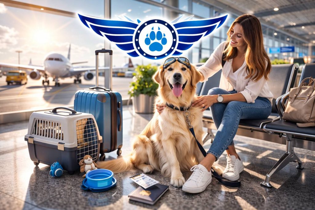 Preparing a dog for a flight