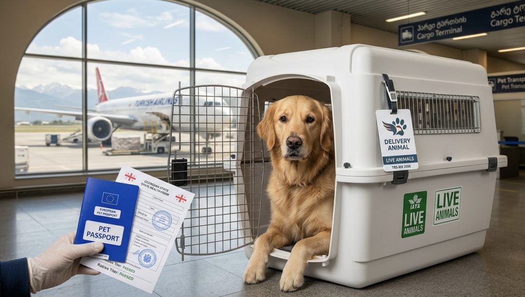 Dog transport from Tbilisi to Riga