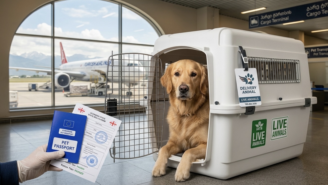 Dog transport from Tbilisi to Riga