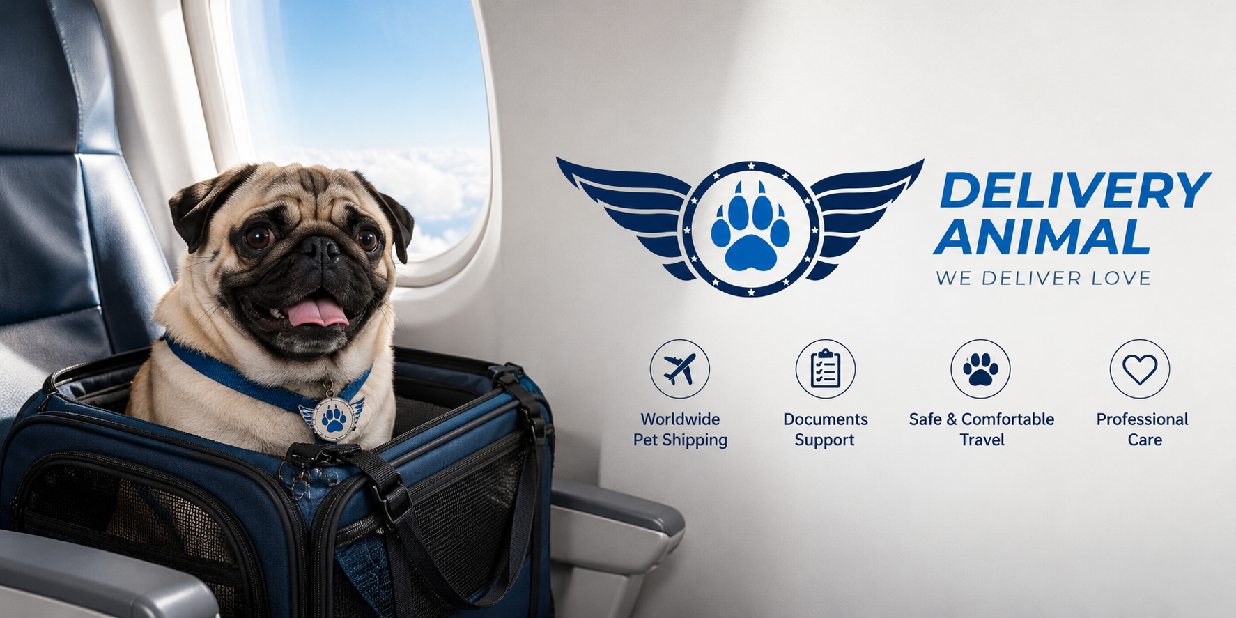 flying with a pug