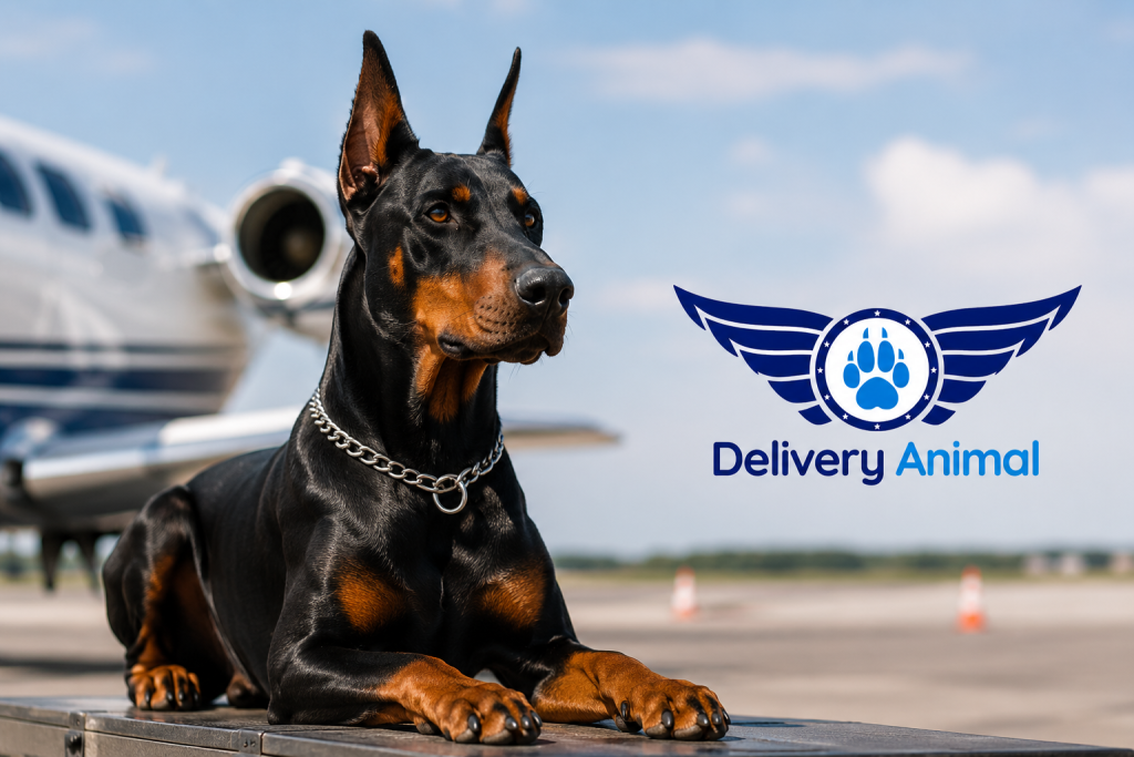 Doberman with worldwide delivery