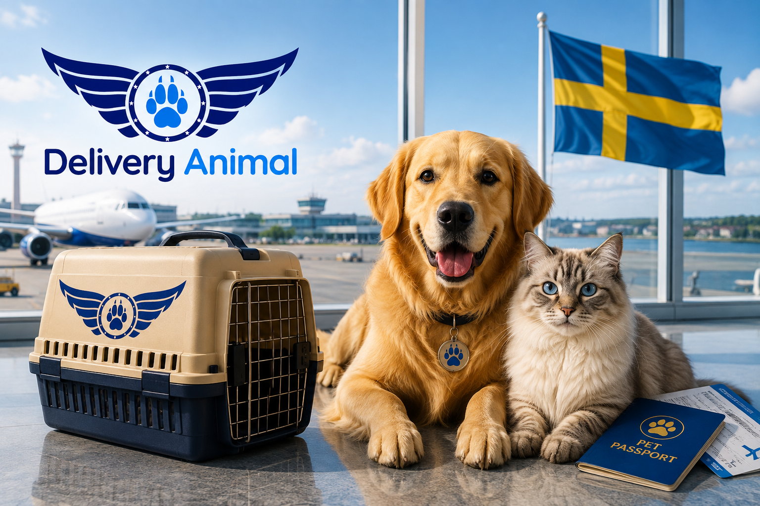 Pet Transportation to Sweden — international dog and cat relocation with Delivery Animal