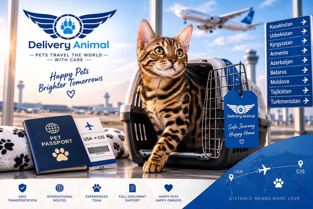 Bengal Cat Delivery from the USA to CIS Countries — Pet Transport 2026