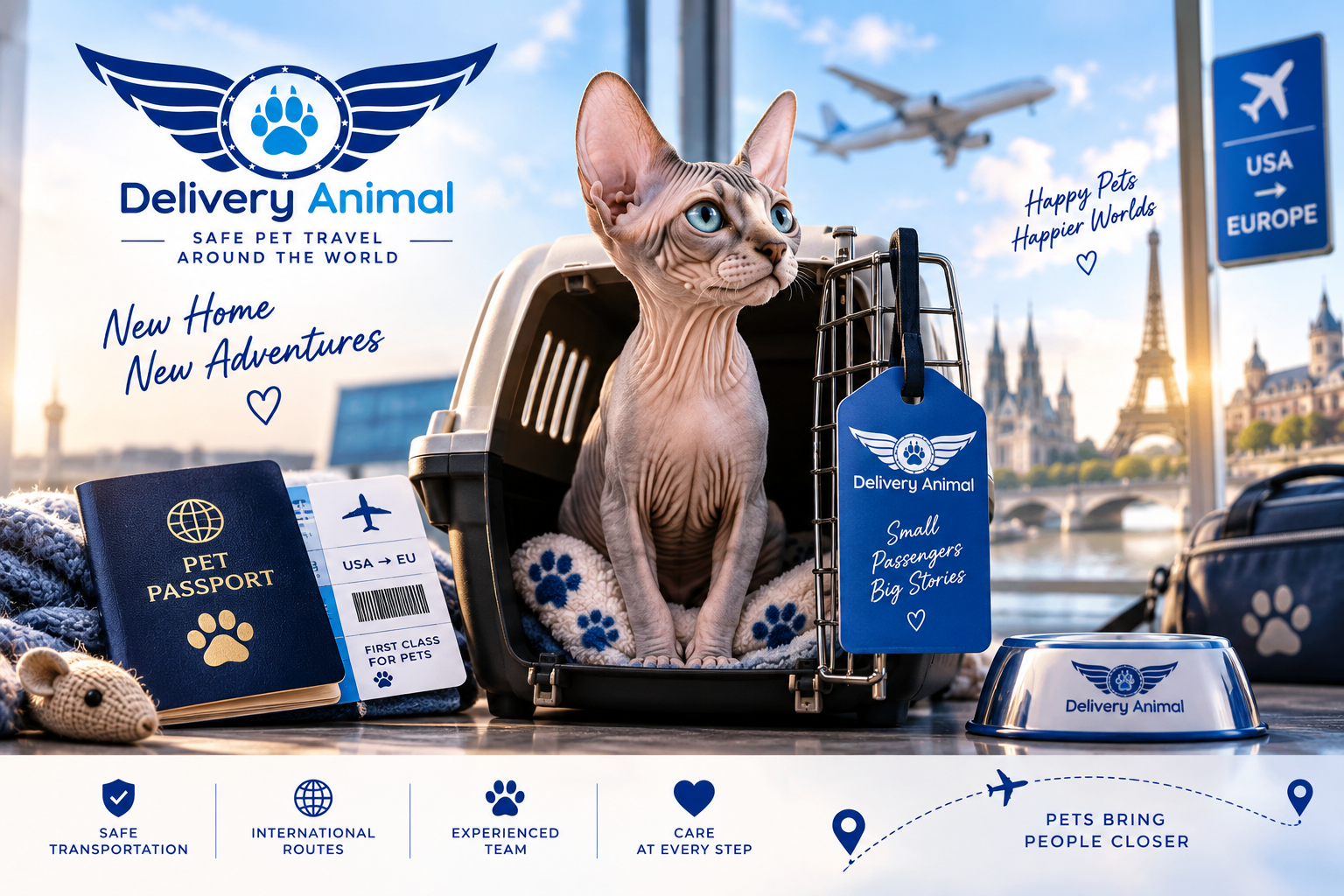 Sphynx Cat Delivery from the USA to Europe 