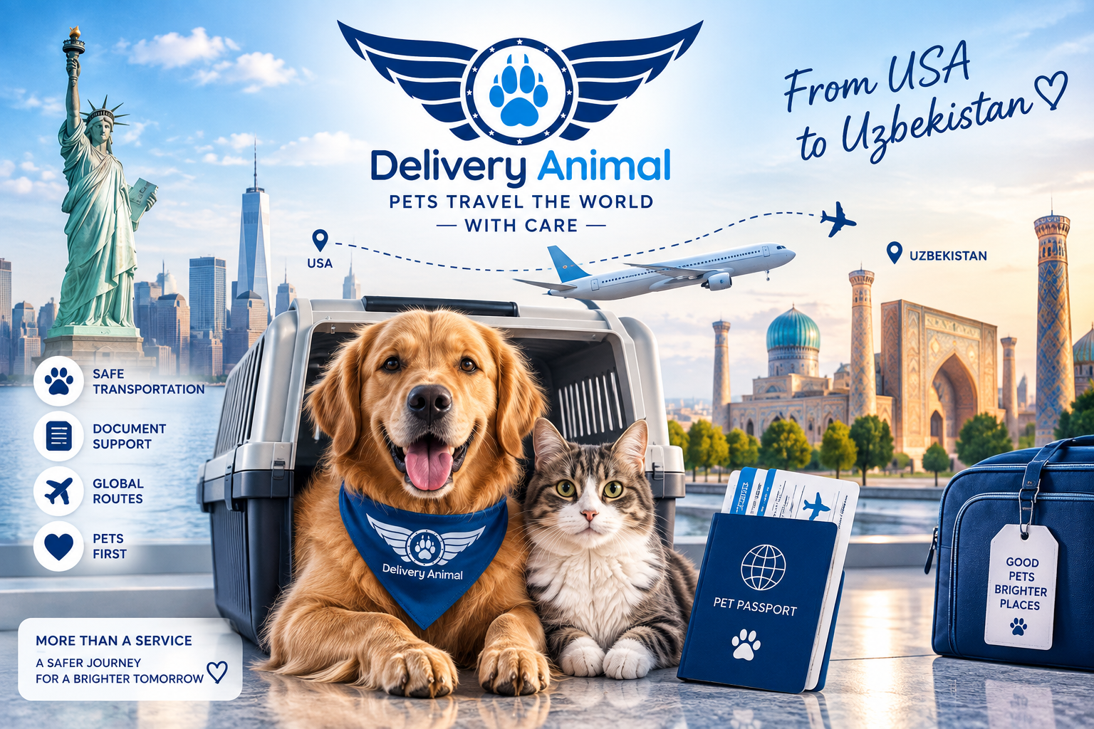 pet transportation from USA to Uzbekistan