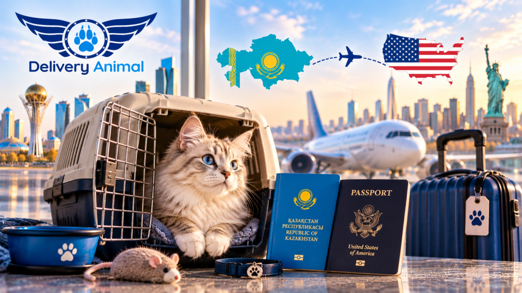 Cat transport from Kazakhstan to the USA