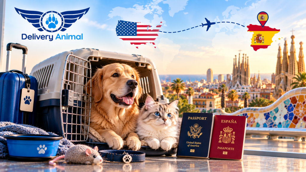pet transport from the USA to Spain